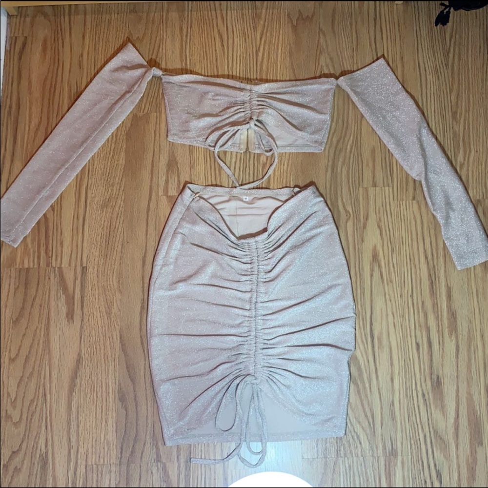 Two piece glittery fancy outfit